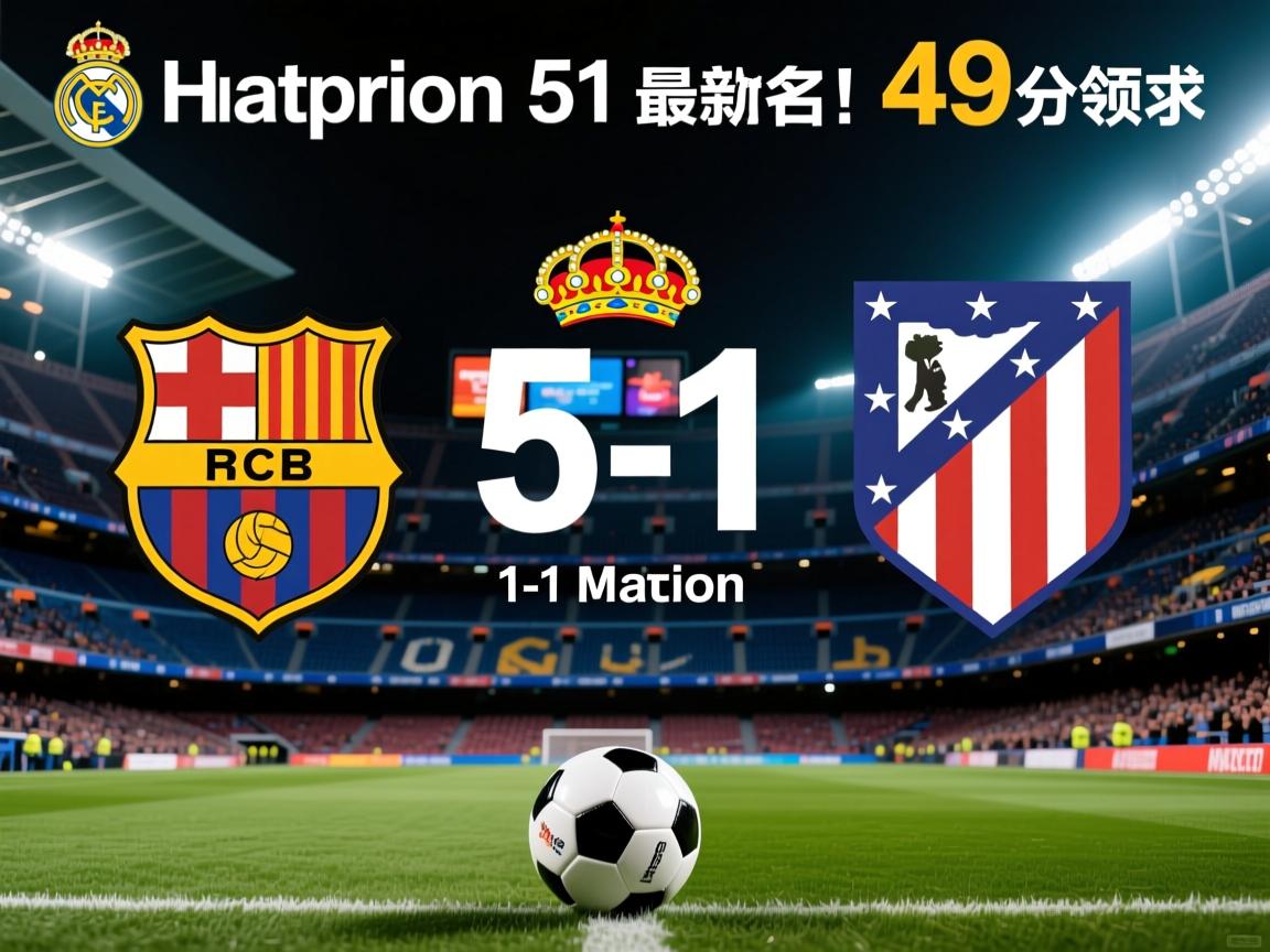 随着皇马5-1、马竞1-1，西甲最新排名出炉！巴萨49分领跑  第2张